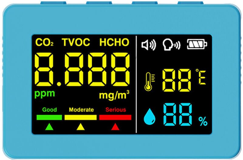 Elektrochemischer Formaldehydsensor, HCHO-, TVOC- und CO2-Luftqualitätsdetektor, hochpräzises Temperatur- und Feuchtigke...