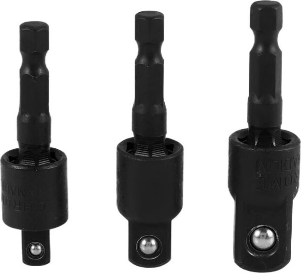 Tlily - 3 stück Wackel Buchse Adapter Universal Gelenk Dreh Sockel Set, 1/4 Sechs Kant Schaft Bis 3/8 1/2 Vier Buchsen A...