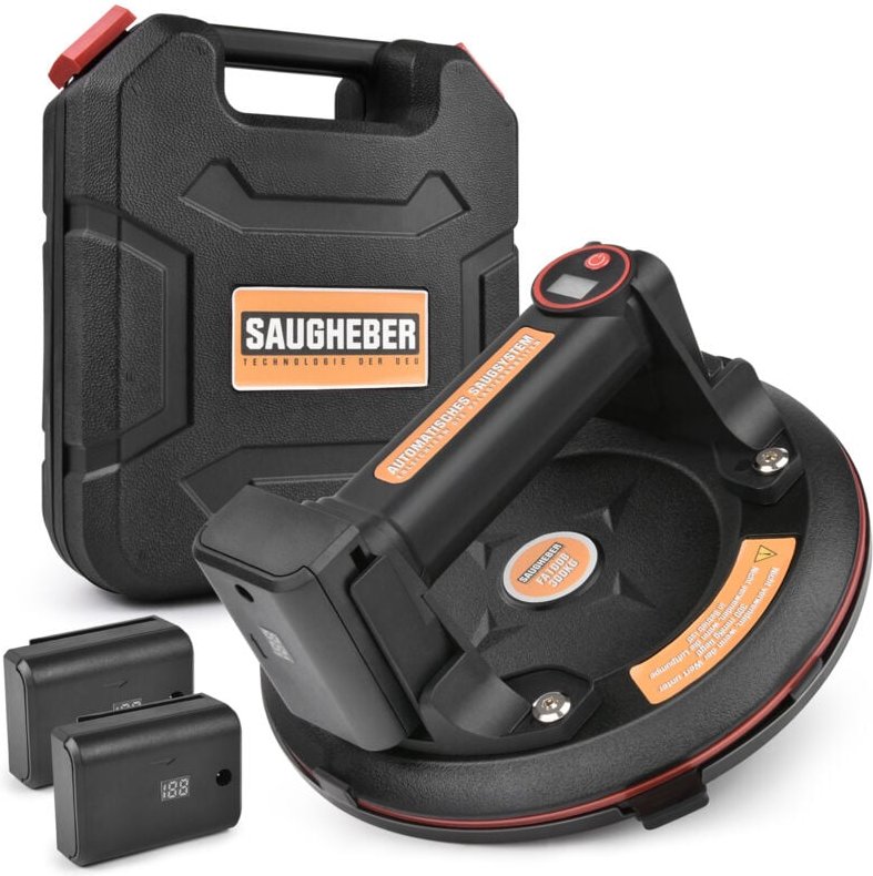 Thumbnail - Profi für Heavy Duty Elektrischer 200mm Vakuum-Saugnapf Tragkraft 300KG, Saugheber mit 2X Akku, Automatischer Nachsaugun...