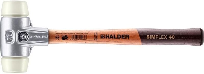SIMPLEX-Schonhammer, Nylon mit Aluminiumgehäuse und hochwertigem Holzstiel D=40 mm 3108.040