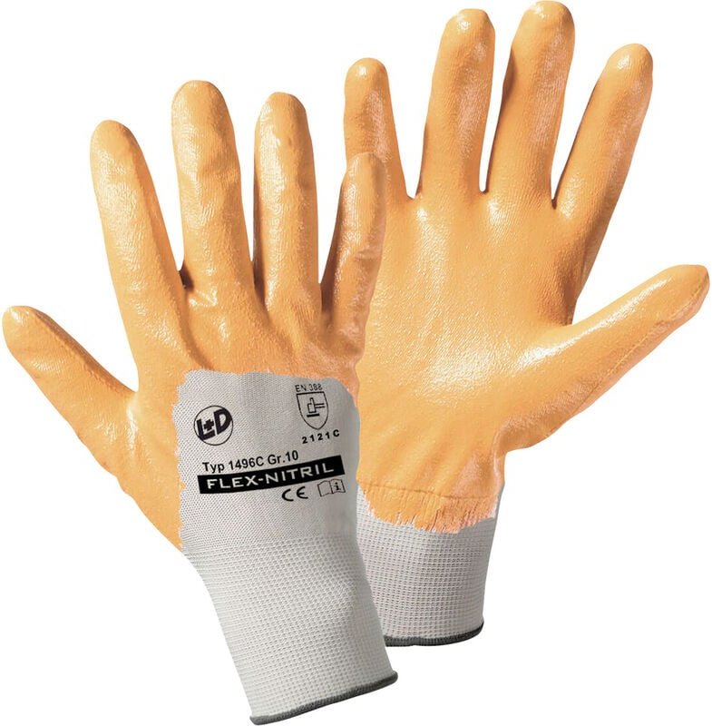Thumbnail - L+d - Leipold Doehle Flex-Nitril 1496C-12 Polyester Arbeitshandschuh Größe (Handschuhe): 12, xxl en 388