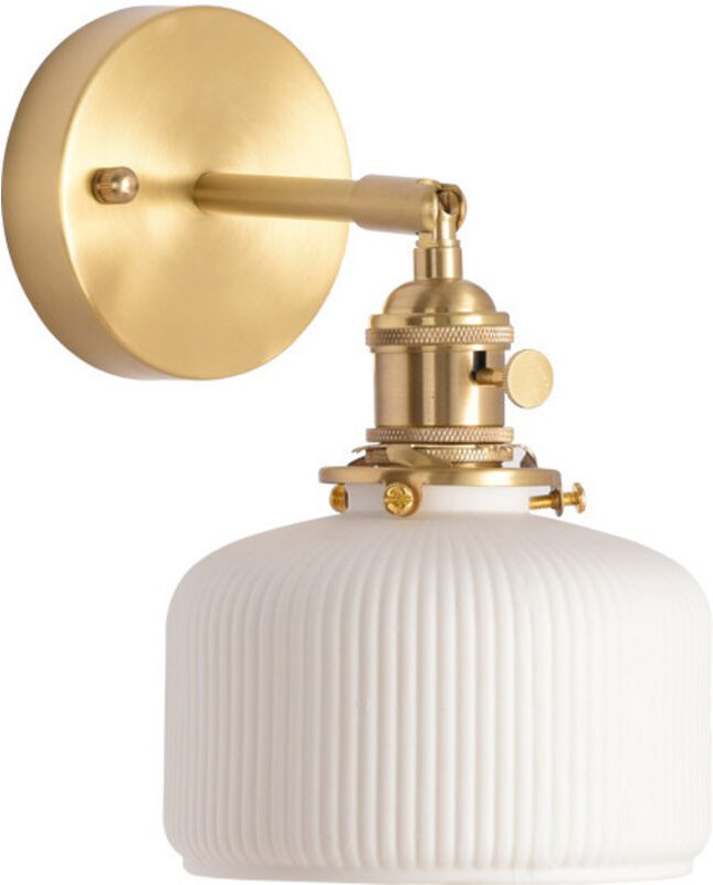 Moderne, schlichte Wandleuchte aus goldfarbenem Messing E27, geeignet für Teestuben, Schlafzimmer und Flure, dekorative ...