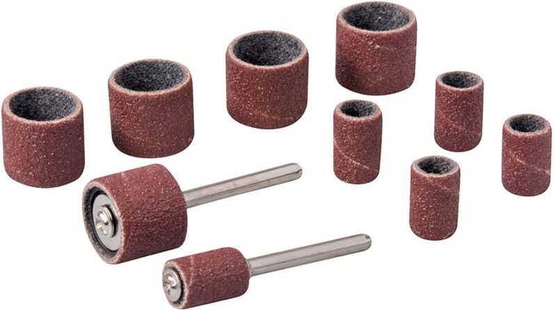 Silverline - Schleifhülsen für Rotationswerkzeuge 6,35 mm und 12,70 mm K80 Set 12-tlg.