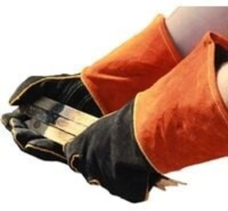 Schweißerhandschuhe aus Leder, hitzebeständig bis 500 °C, Hochtemperatur-Arbeitshandschuhe zum Schweißen, Grillen, Koche...