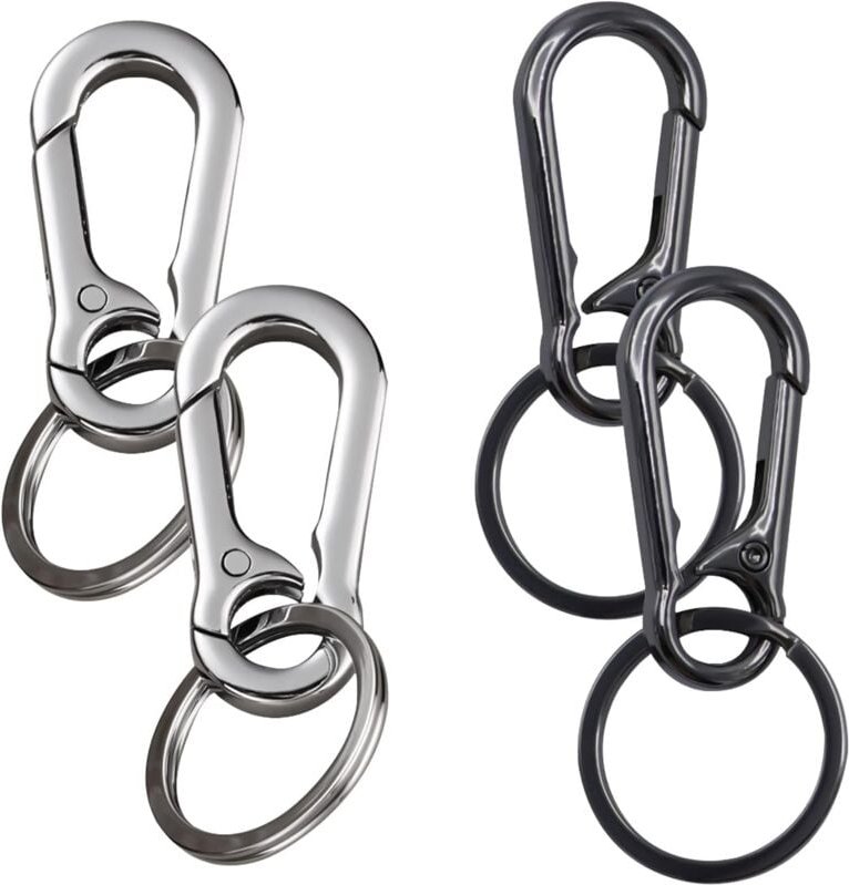 4er-Pack Metall-Schlüsselanhänger-Karabiner, abnehmbarer Karabiner, rostfreier Karabiner, Metallkarabiner zum Aufhängen ...