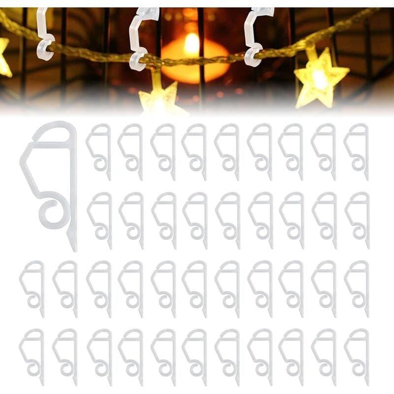 Bluedeer - 120 Stück Weihnacht Licht Clips, Dachrinnenhaken für Lichterketten,Weihnachtslicht Clips für Weihnachtsaußenb...