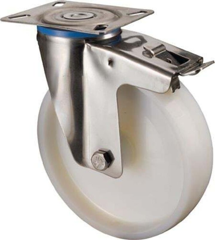 Bs Rollen - Lenkrolle Rad-Ø 75 mm Tragfähigkeit 60 kg mit Totalfeststeller Kunststoff 60x60mm