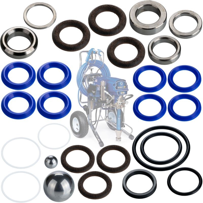 Rosfix Reparatursatz Mark Serie – Ersatzteil für Farbspritzgerät Graco Mark V, VII, 1095, 1595, 5900, 10000 Komplettset ...