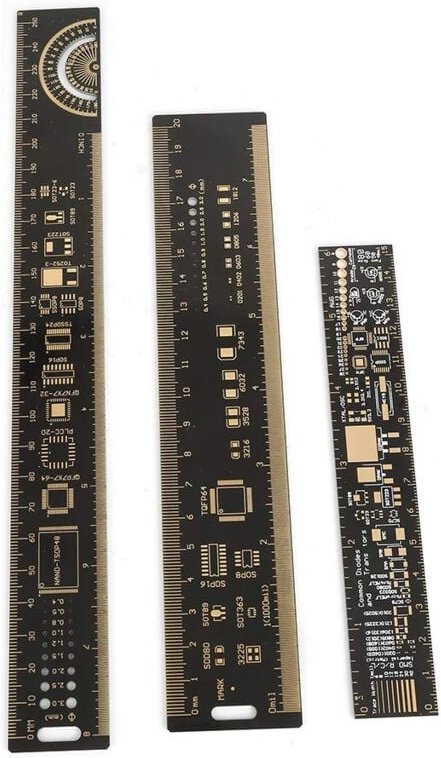 Ej.life - 3 stücke pcb Lineal 6,3/7,87/10,23 zoll Elektronische Ingenieure Messwerkzeug Leiterplatte Lineal
