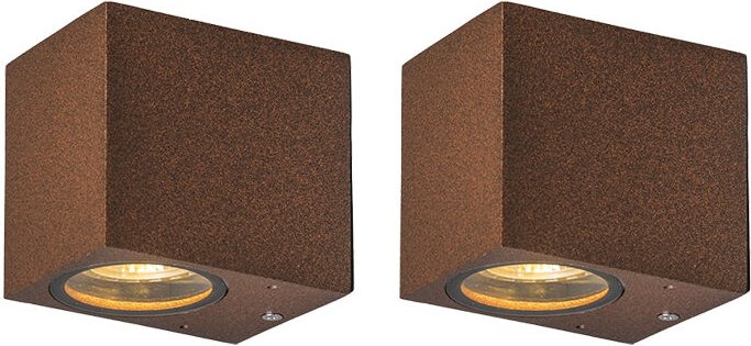 Set mit 2 industriellen Wandleuchten rostbraun IP44 - Baleno i.