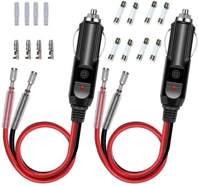 Stück Zigarettenanzünder-Adapter mit 16 AWG-Stromkabel, 12 V/24 v, universell, für Auto-Wechselrichter, Luftpumpe, elekt...