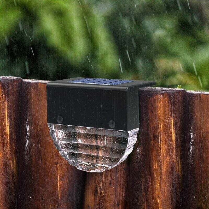 Solar-Terrassenleuchten, kabellose LED-Zaunlaterne, intelligenter Außenlichtsensor, IP55-wasserdichtes Sicherheitslicht ...