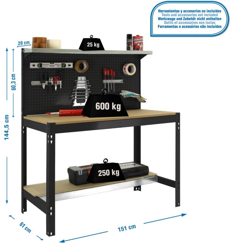 Simonrack Moderner Antrazit-Arbeitsplatz 600 kg