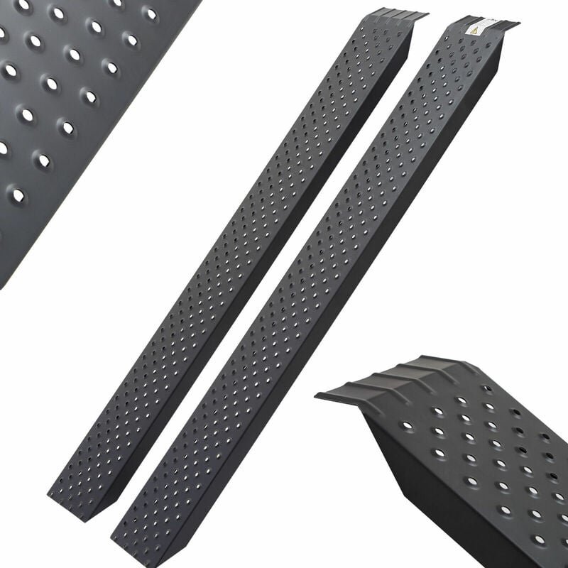 Arebos - 2X Auffahrrampe Motorrad Verladerampe Verladeschiene verzinkter Stahl 200kg pro St�ck, 400kg pro Paar Auffahrsc...