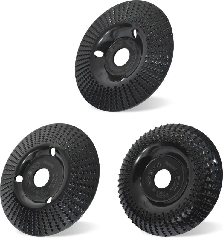 Jalleria - 3-teiliges Holzschleifscheiben-Set aus Wolframkarbid, 125 mm Schleifscheiben zum Formen, Schleifen, Schneiden...