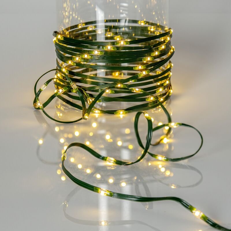 Star Trading - led Lichterkette Dew Drop Micro, Grün, Outdoor, Warmweiß, 15m