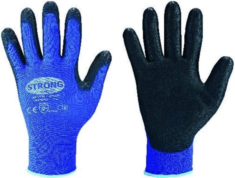 Feinstrickhandschuh Lintao pu, blau, Gr. 8 12 Stk - Stronghand