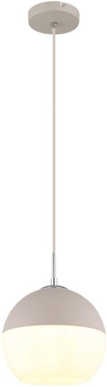 Pendelleuchte Hängeleuchte Deckenleuchte Metall weiß sandfarbener Schirm H 120cm