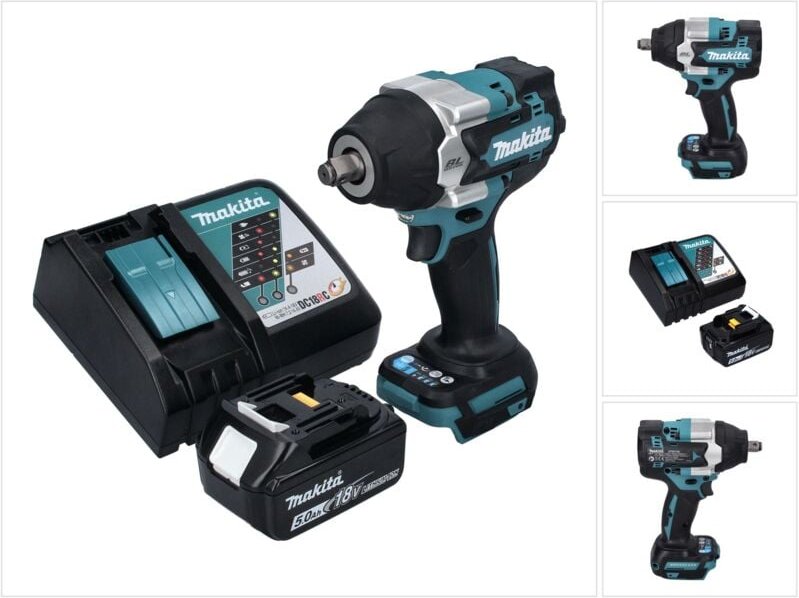 Dtw 700 RT1 Akku Schlagschrauber 18 v 700 Nm 1/2' xpt Brushless + 1x Akku 5,0 Ah + Ladegerät - Makita