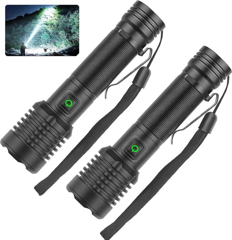 Wiederaufladbare LED-Taschenlampe mit 90.000 Lumen, Hochleistungs-LED-Taschenlampe mit hoher Lumenleistung, superhelle T...