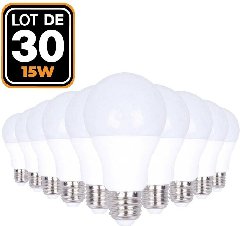 Europalamp - 30 LED-Glühbirnen E27 15W Neutralweiß 4500K Hohe Helligkeit