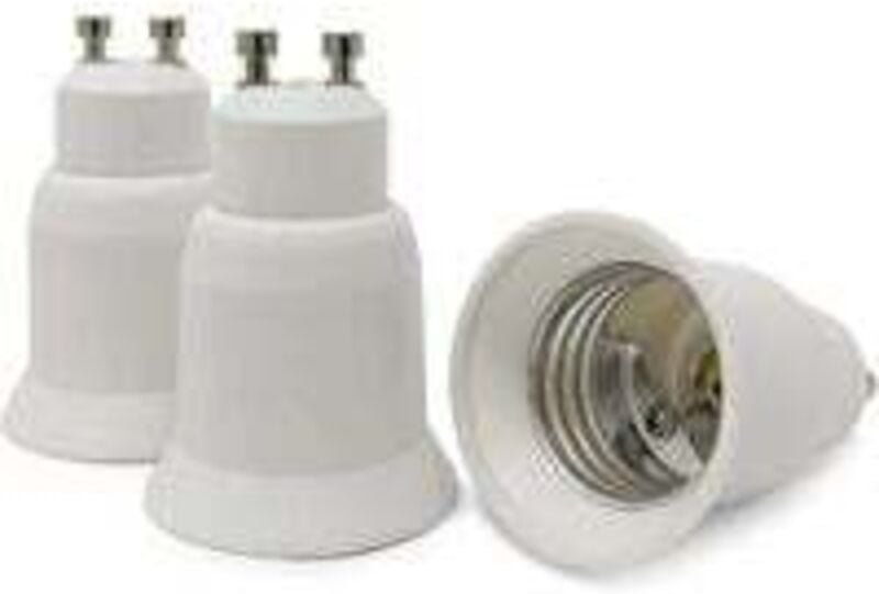 Ersandy - Lampensockel-Adapter, 3er-Pack – Weiß – GU10-Sockel auf E27-Sockel-Adapter für energieeffiziente Halogen-LED-G...