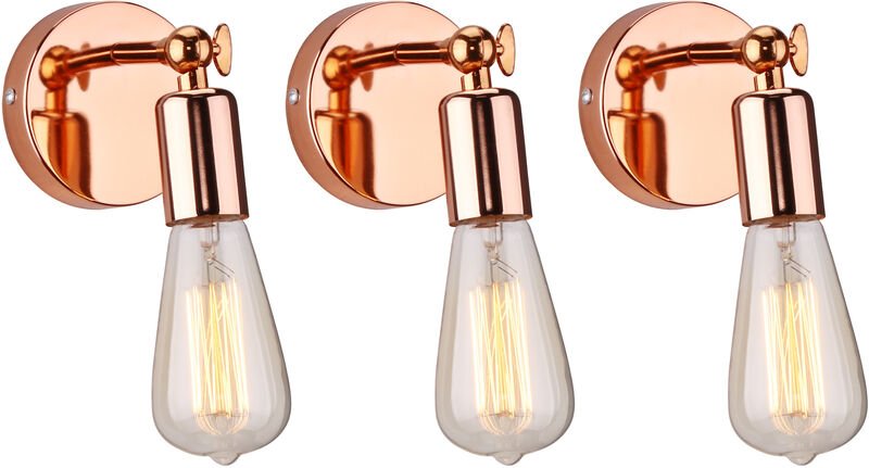 Wandleuchte, Moderne 180 Degree Einstellbar Einfach Wandlampe aus Metall für Schlafzimmer Wohnzimmer Esszimmer Rosegold ...