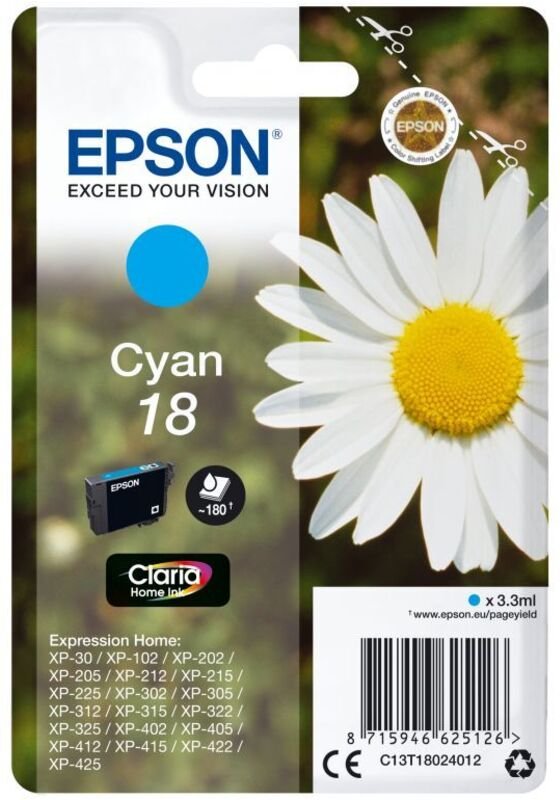 TINTE T1802 - Tinte - Epson - cyan - T1802 - original (C13T18024012)
