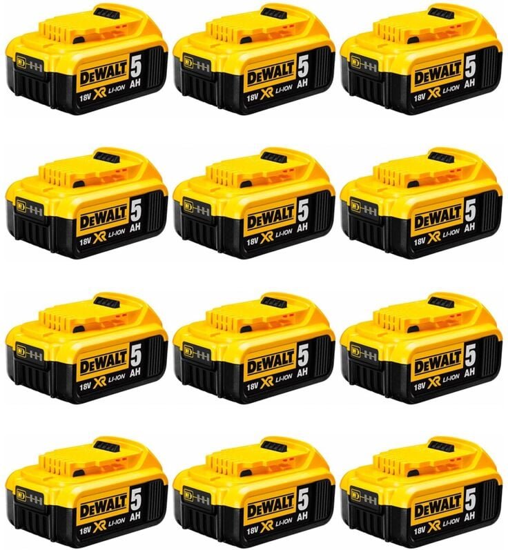 Dewalt - Pack mit 12 Batterien DCB184P12 (18V - 5,0 Ah)