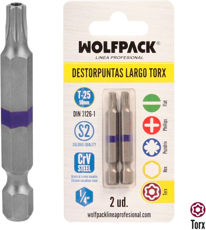 Langer Torx-T25-Schraubendreher (2 Stück) Chrom-Vanadium-S2-Stahl