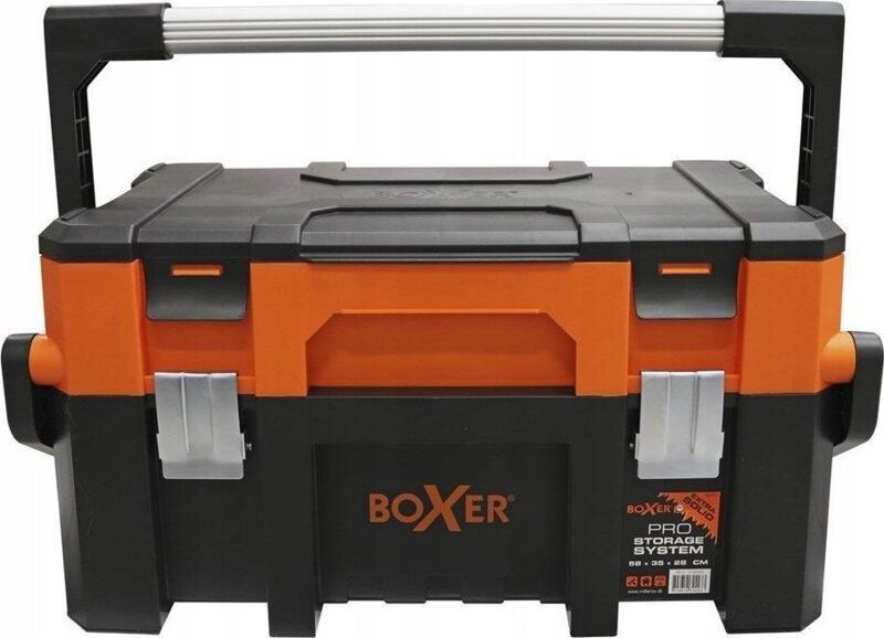 Boxer Werkzeugkasten schwarz und orange mit verstellbaren Trennwänden