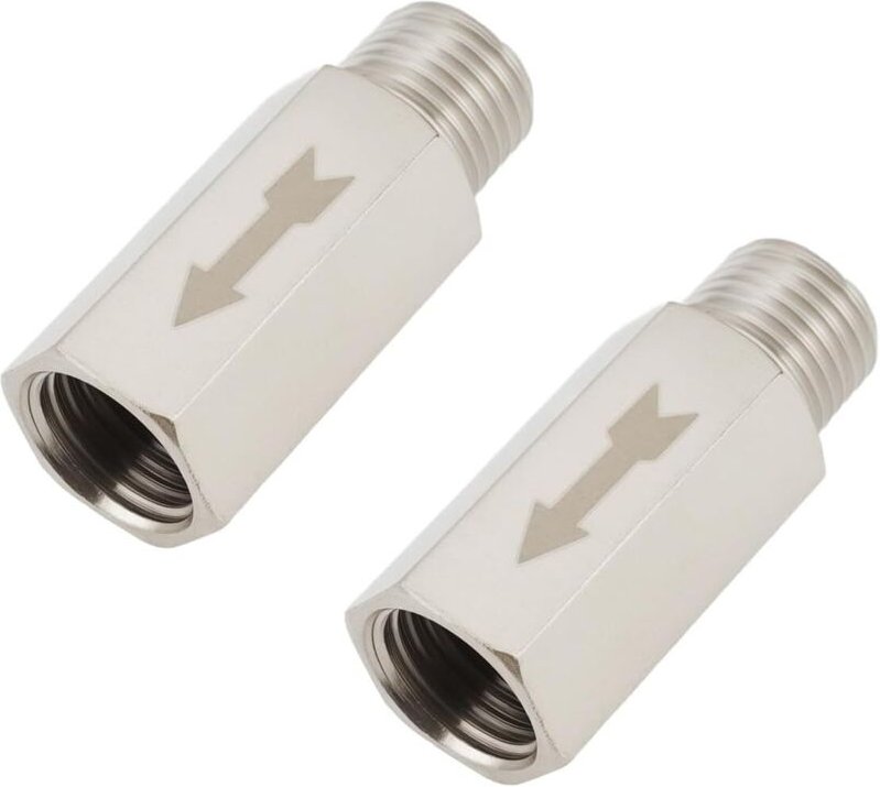 2 Stück BSP-Gewinde Außen auf Innen Rückschlagventil 1/4 Zoll Außengewinde Pneumatisches Absperrventil aus Messing für L...