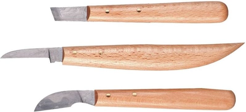 Kerbschnitzgarnitur 3-teilig Stechbeitel & Holzbearbeitung
