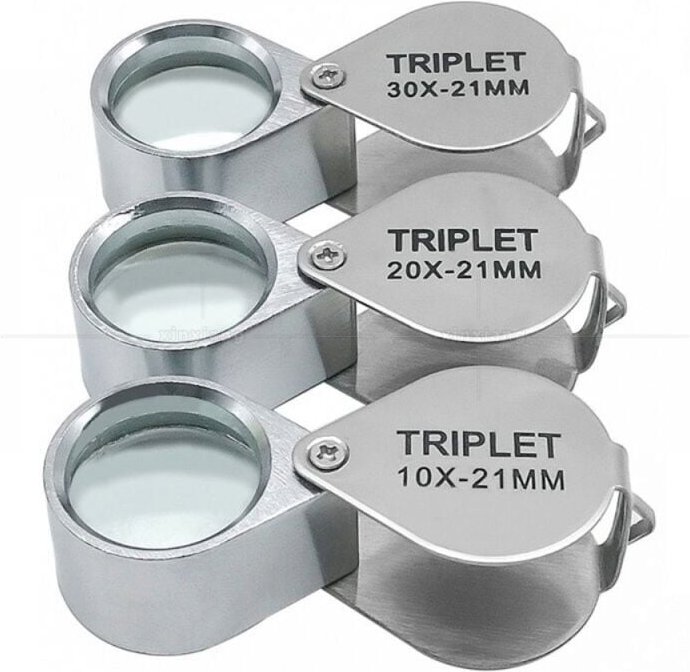 Juwelierlupe - 10x/20x/30x Handlupe - Juwelierlupe - mit Etui - für Wissenschaft, Bücher lesen, Zeitung lesen, Insekten,...