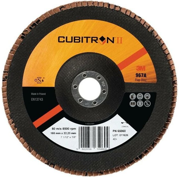 Fächerscheibe Cubitron™ ii 967A ø 125 mm Körnung 80+ konisch inox Keramikkorn co - 3M