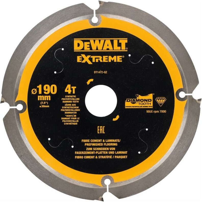 Kreissägeblatt pcd 190/30 mm 4Z DT1472-QZ - Dewalt