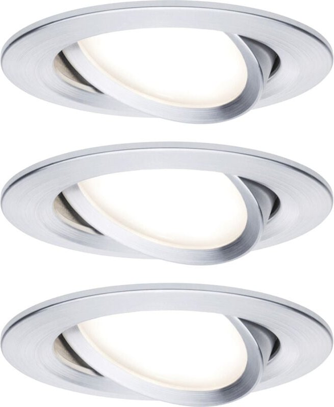Paulmann - 93451 Nova Einbauleuchte 3er Set led led 18 w Aluminium (gedreht)