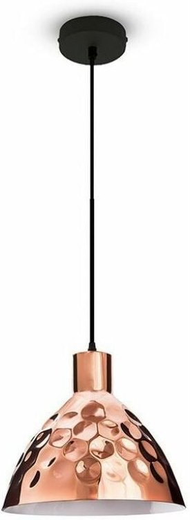 Decken Lampe Hänge Beleuchtung Retro Ess Zimmer Hammerschlag Optik Leuchte rose-gold V-tac 3711