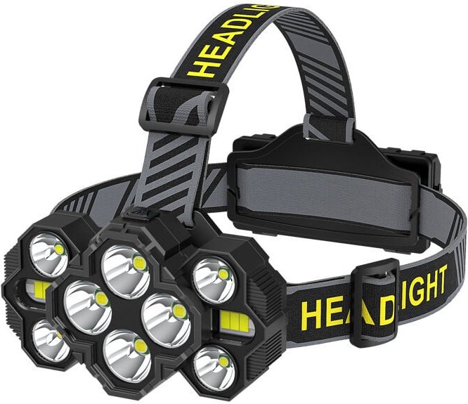 Netzfreie, wiederaufladbare Frontlampe, 10 LEDs, 1000 Lumen, 8 Modi, LED-Frontlampe für Camping, Radfahren, Aktivitäten ...