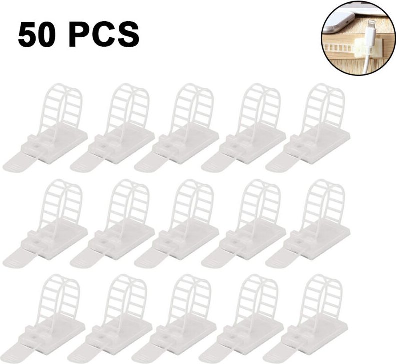 Verstellbare, selbstklebende Kabelbinder, 50 Stück für effizientes Kabelmanagement zu Hause und im Büro