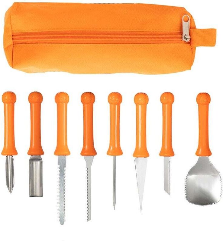 Halloween-Kürbis-Schnitzset, professionelles Kürbis-Schnitzmesser, Kürbis-Schnitzwerkzeuge aus Edelstahl für Halloween-D...