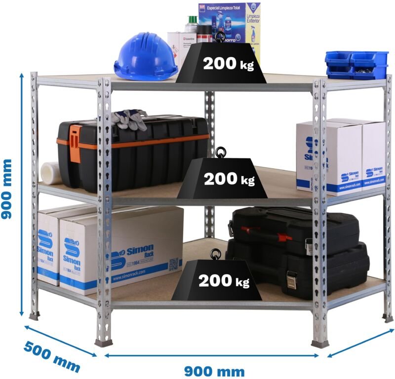 Simonrack MADERCLICK 3/500 Eckregal Galva Holz