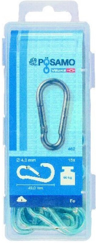 Pösamo Feuerwehr-Karabinerh.(SB) galZn 40x4mm a 15Stk Box