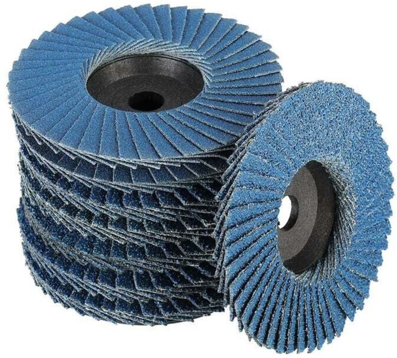 Confezione da 8 dischi lamellari abrasivi, Ø 76 mm x 10 mm, grana 40/60/80/120, per metallo, acciaio e legno, rivestiti ...