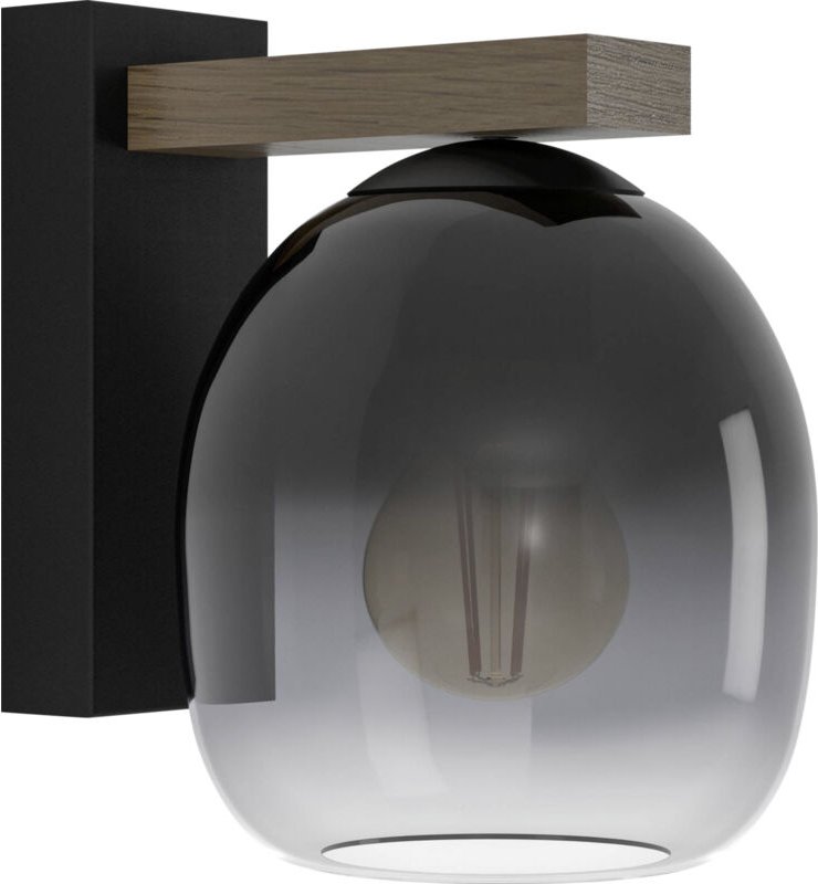 Eglo Wandleuchte Filago schwarz-holz 14,5 x 20 cm E27 max. 40 W Wandleuchten