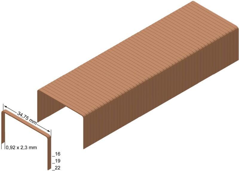 B19CLF Heftklammern 19mm verbronzt 10.000 Stück - Prebena