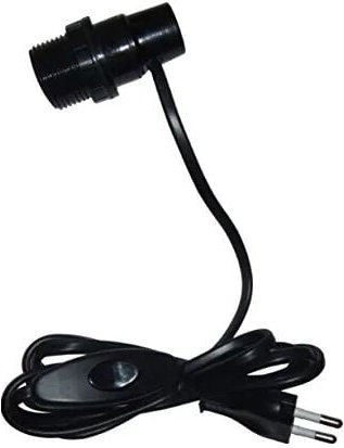 Electraline - Adapter Flaschenbirne E14 mit Schalter und Stecker 2x0.75 auf 1.5m, schwarz
