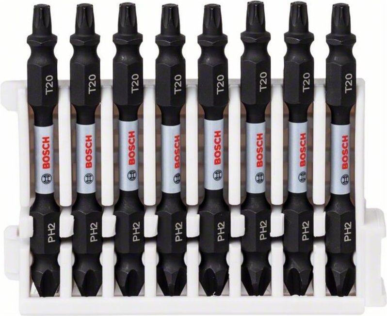 Bosch Doppelklingen Schrauberbit-Set Impact Control, 8-tlg., PH2-T20, 65 mm