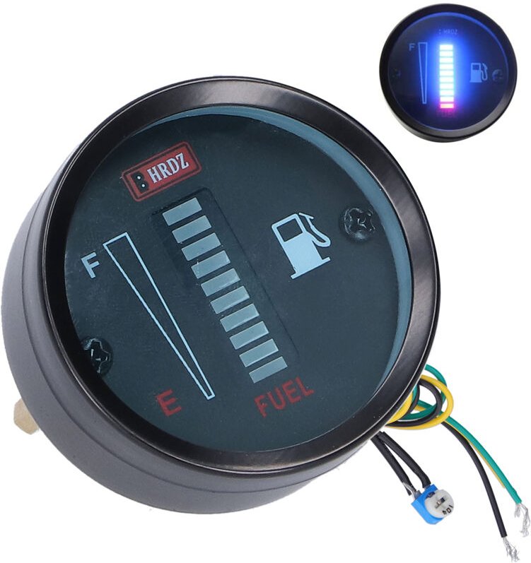 LED-Kraftstoffmessanzeige, 52 mm Durchmesser, 12 v, einstellbarer Widerstand für Auto und Motorrad - Eosnow