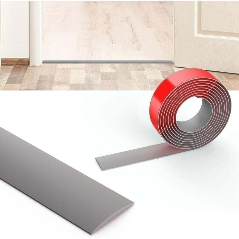 Selbstklebende Übergangsleiste, 2 m x 4 cm, flexible selbstklebende Sockelleiste, Linoleum-Bodenrolle, Übergangsleiste, ...